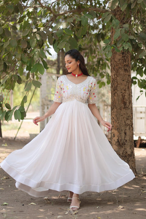 Designer Gown is luxury clothing Considered to be high quality Made by Zari-Thread &amp; Sequins Embroidery