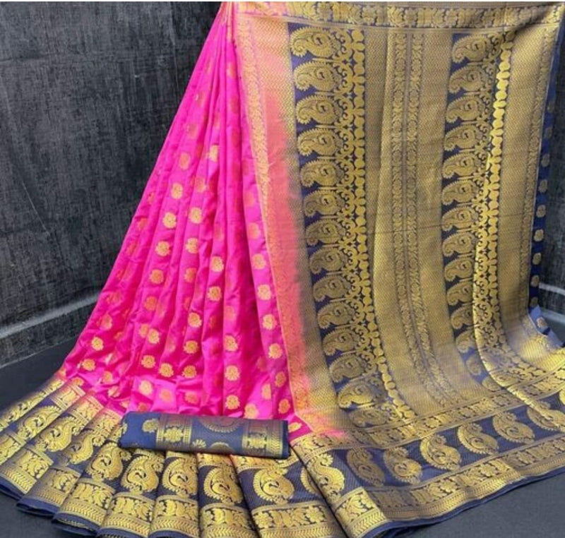 Naylon silk With extra ordinary zari work with Rich pallu