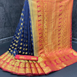 Naylon silk With extra ordinary zari work with Rich pallu