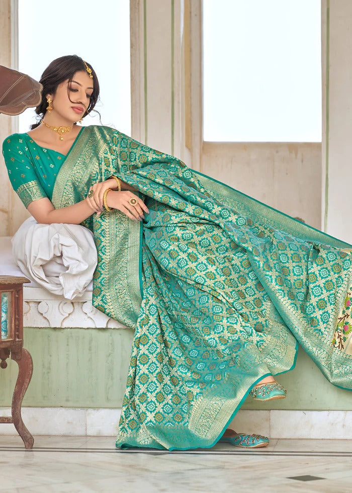 CM - Green Colour Lichi Silk Saree - New In - Indian