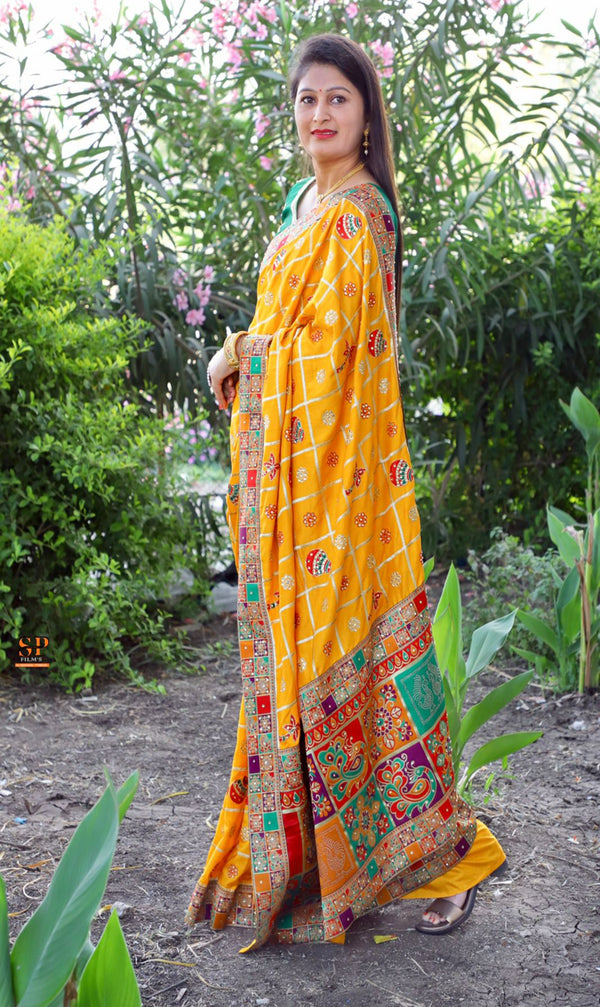 Yellow Color Patola saree is a rich canvas